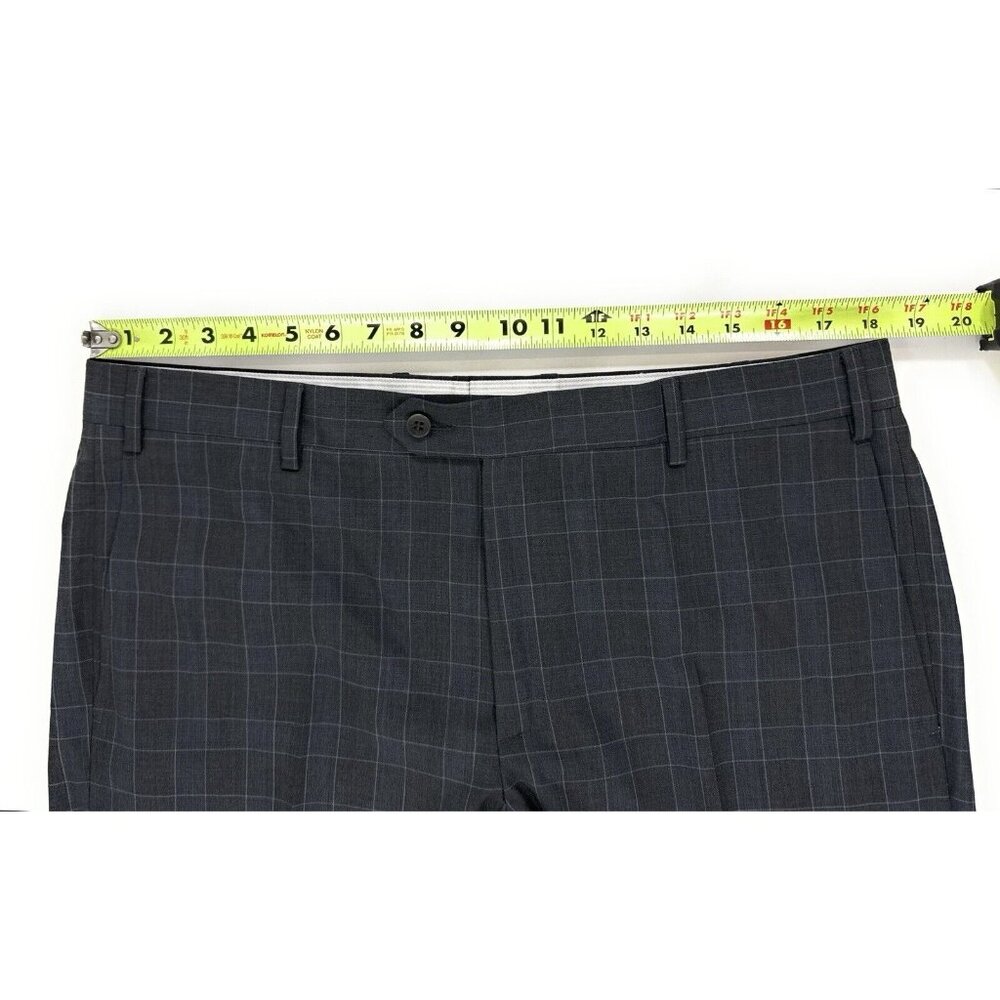 Zanella Parker Wool Dress Pants Mens Size 38x29 Slacks Trousers Gray Blue Cuffed - Picture 9 of 12